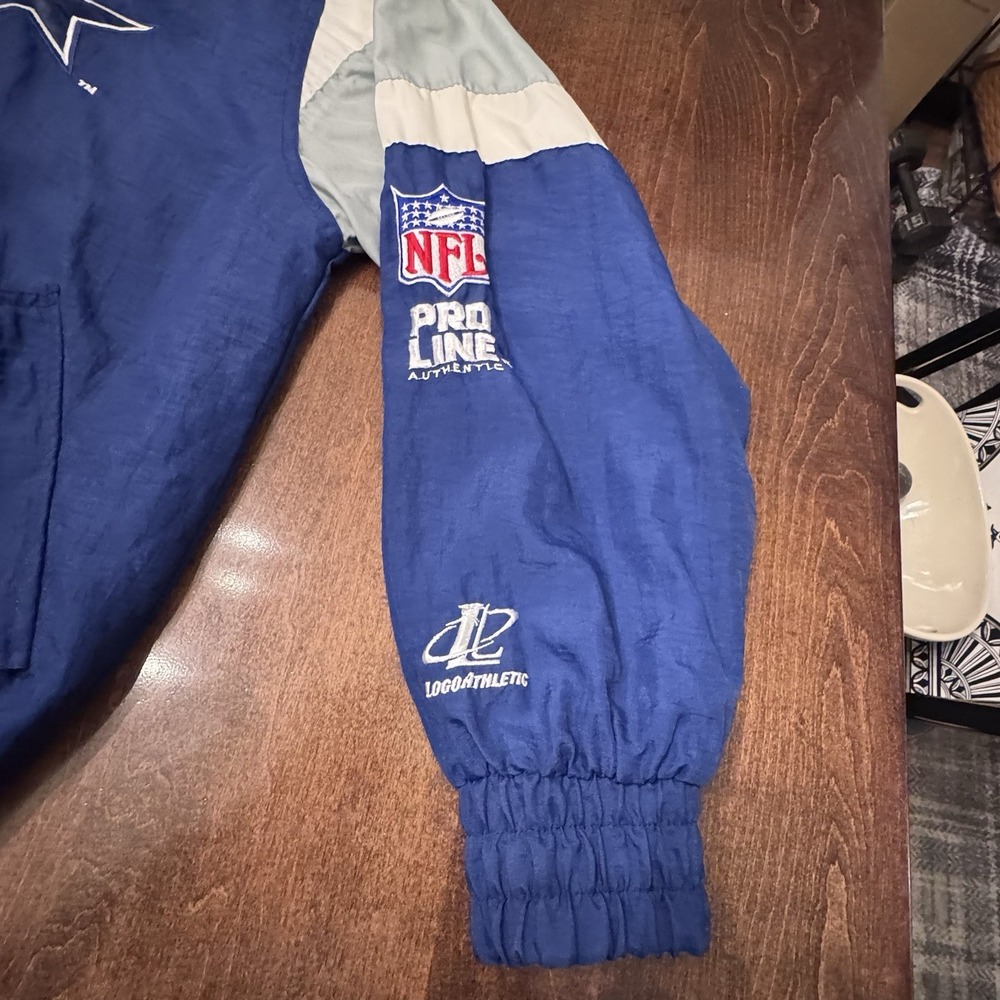 Vintage 90s Dallas Cowboys Logo Athletic Pro Line Jacket Large NFL Blue - Picture 3 of 7